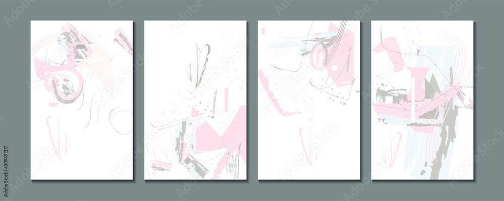 Delicate pink pastel from the 14th of February Valentine's Day creative card templates set. Romantic invitations abstraction background line color