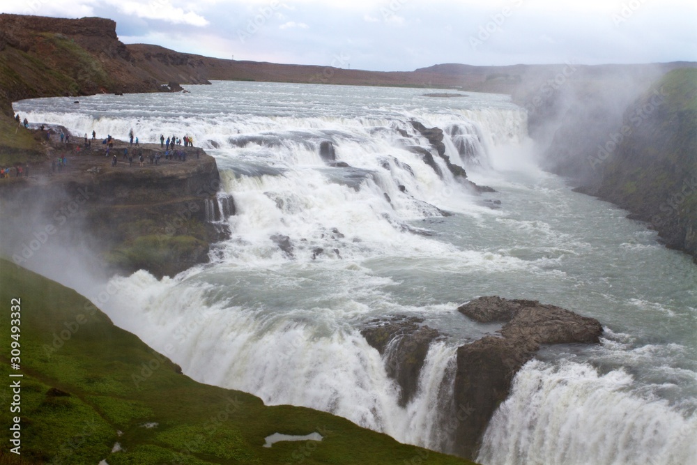 Close up of Gullfoss waterfall in Iceland Close up of Gullfoss waterfall in Iceland
