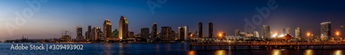 Sunset Cityscape of Downtown San Diego California USA. This is one of the most popular and beautiful cities and a top tourist destination.