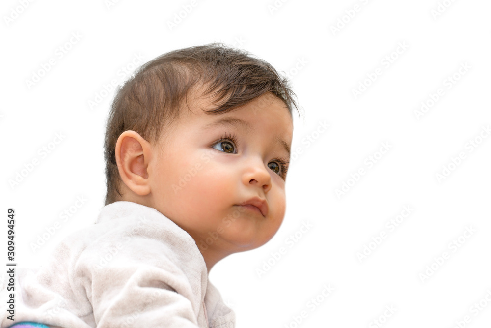 baby portrait image isolated with white color