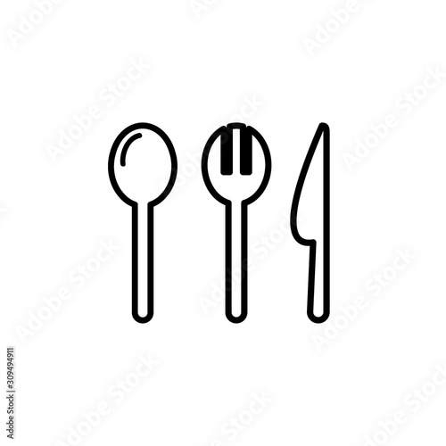 Restaurant vector icon, black simply menu icon photo