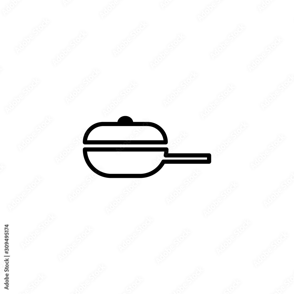 Fototapeta premium Restaurant vector icon, black simply menu icon