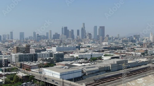 Wallpaper Mural Los Angeles Downtown From Industrial District Aerial Shot Tracking Left Torontodigital.ca
