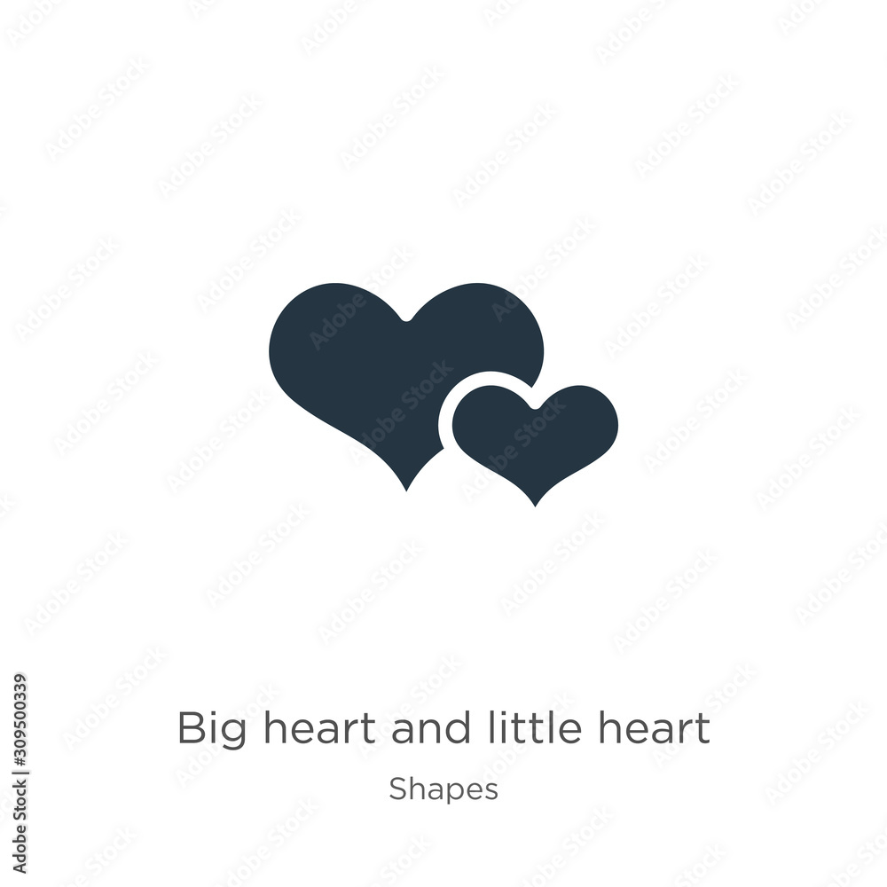 Big heart and little heart icon vector. Trendy flat big heart and little heart icon from shapes collection isolated on white background. Vector illustration can be used for web and mobile graphic
