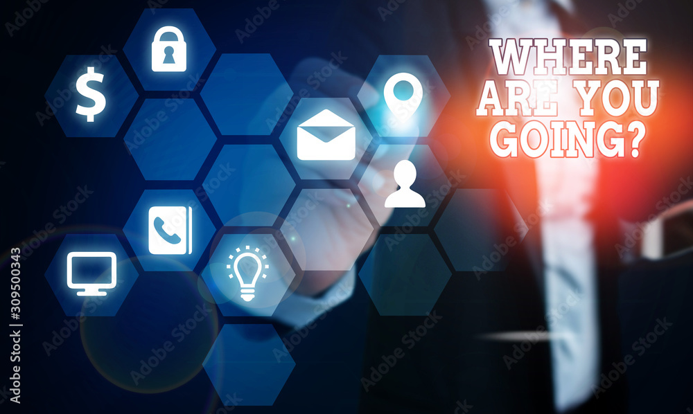 Text sign showing Where Are You Goingquestion. Business photo text used to ask someone the destination headed to