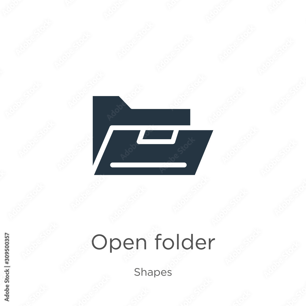 Open folder icon vector. Trendy flat open folder icon from shapes collection isolated on white background. Vector illustration can be used for web and mobile graphic design, logo, eps10 Open folder icon vector. Trendy flat open folder icon from shapes collection isolated on white background. Vector illustration can be used for web and mobile graphic design, logo, eps10