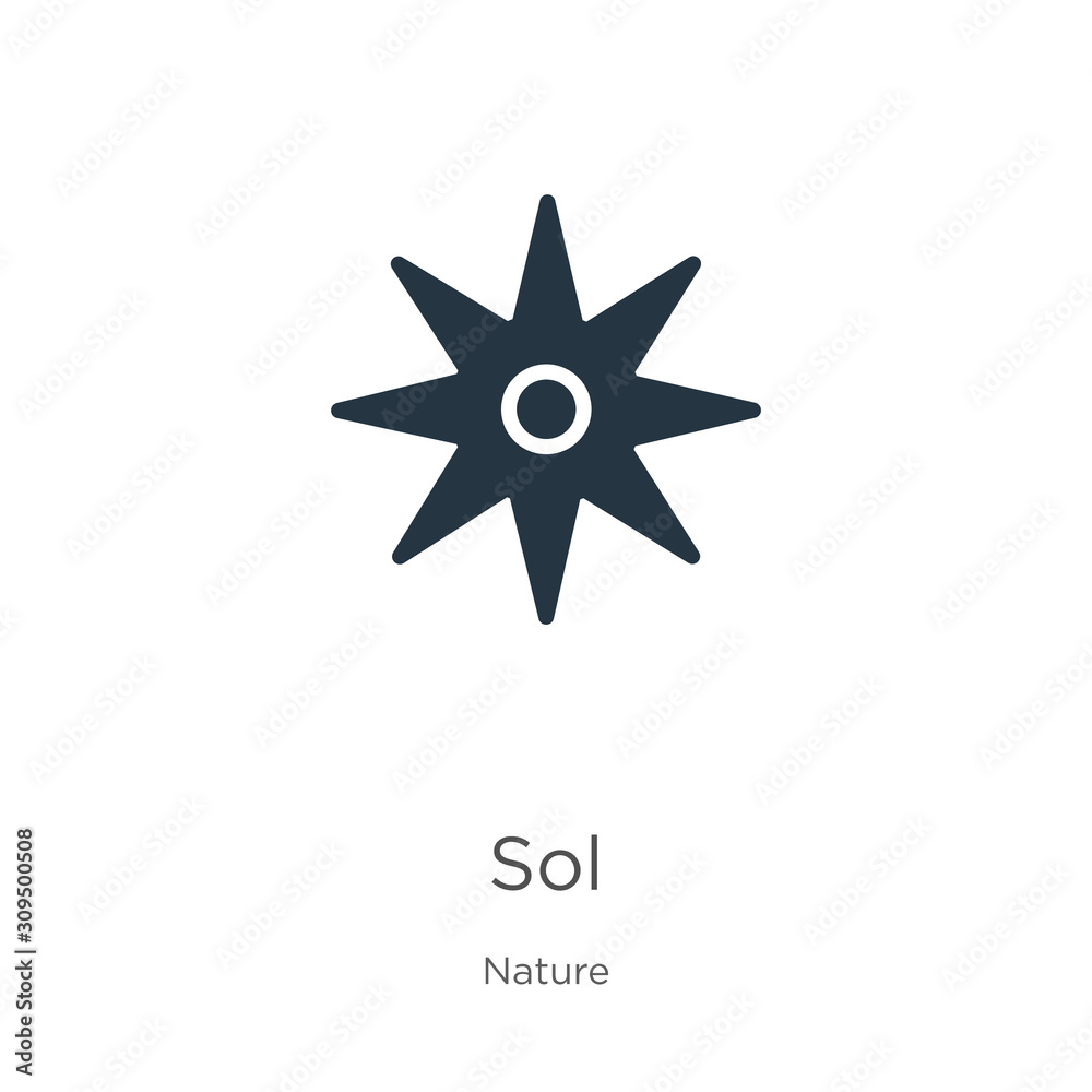 Sol icon vector. Trendy flat sol icon from nature collection isolated on white background. Vector illustration can be used for web and mobile graphic design, logo, eps10 Sol icon vector. Trendy flat sol icon from nature collection isolated on white background. Vector illustration can be used for web and mobile graphic design, logo, eps10