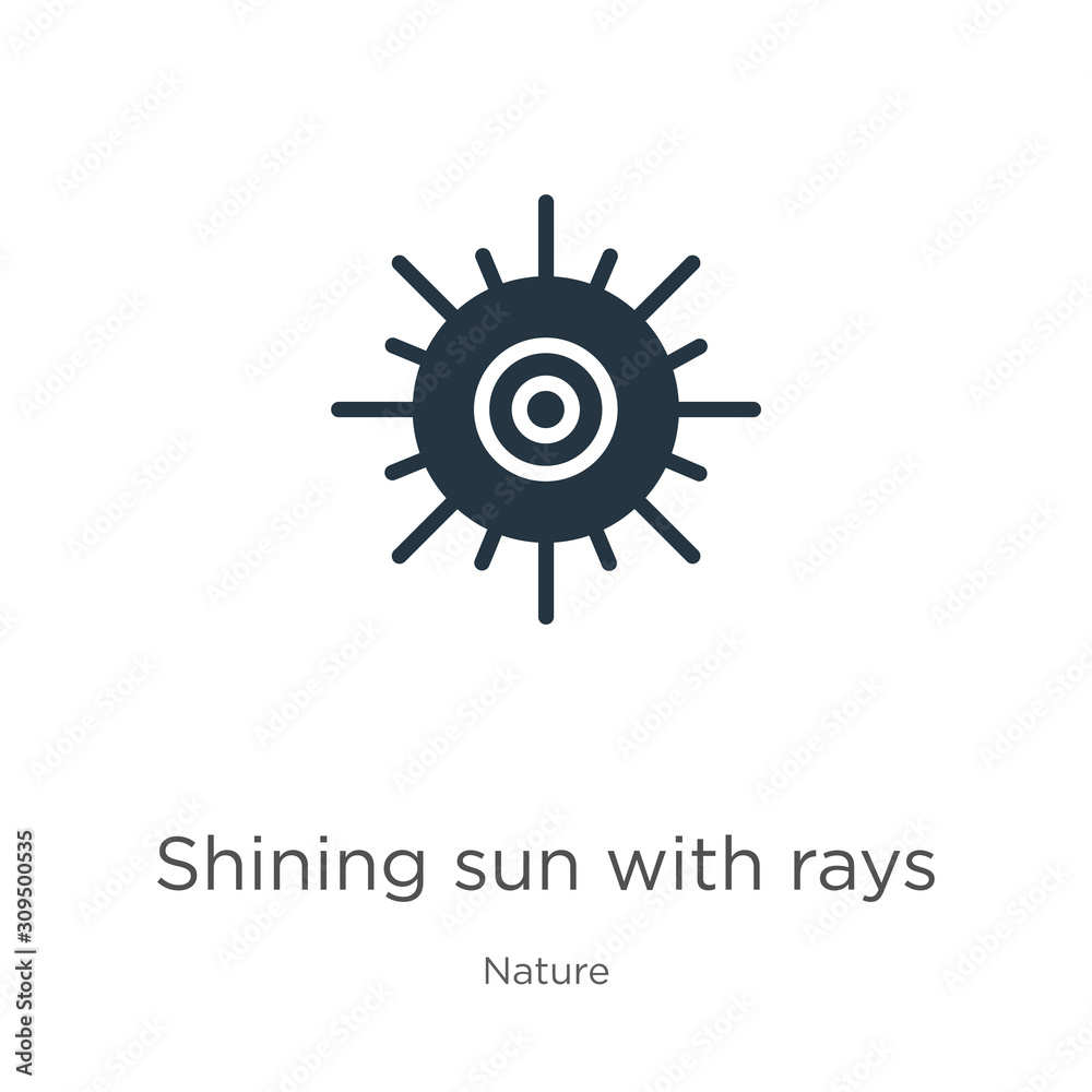 Shining sun with rays icon vector. Trendy flat shining sun with rays icon from nature collection isolated on white background. Vector illustration can be used for web and mobile graphic design, logo,