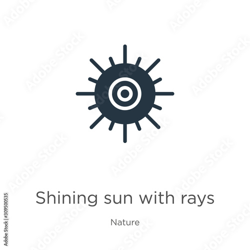 Shining sun with rays icon vector. Trendy flat shining sun with rays icon from nature collection isolated on white background. Vector illustration can be used for web and mobile graphic design, logo,