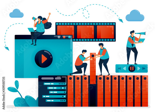 Animator working in designing frames movement. Editing and mastering with animation software, creative video creation. Digital motion graphic industry. Movie production studios, filmmaking , vlogger