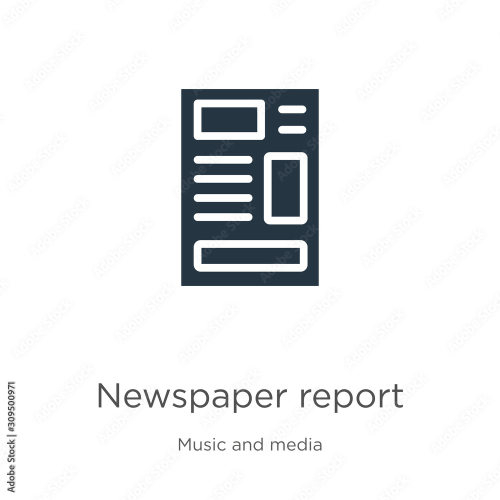 Newspaper report icon vector. Trendy flat newspaper report icon from music and media collection isolated on white background. Vector illustration can be used for web and mobile graphic design, logo, Newspaper report icon vector. Trendy flat newspaper report icon from music and media collection isolated on white background. Vector illustration can be used for web and mobile graphic design, logo,