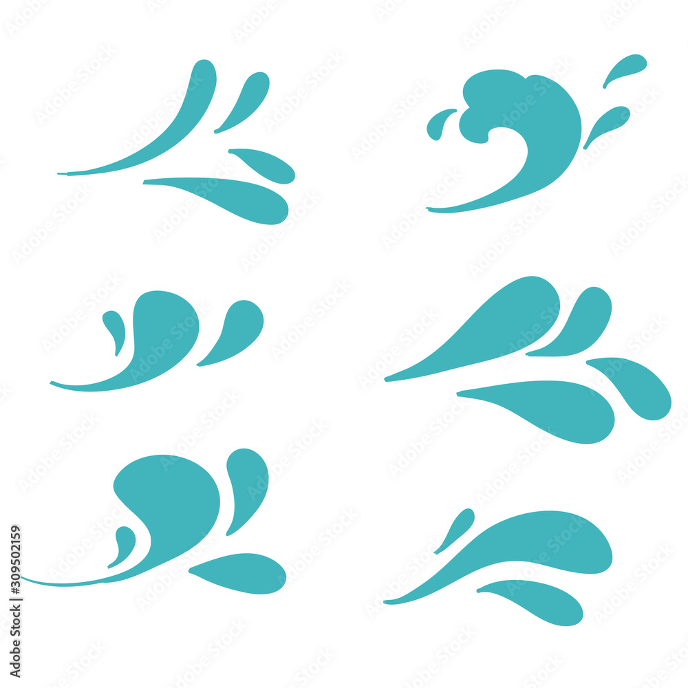 Splash water icon with hand drawn doodle simple line art symbols illustration isolated Splash water icon with hand drawn doodle simple line art symbols illustration isolated