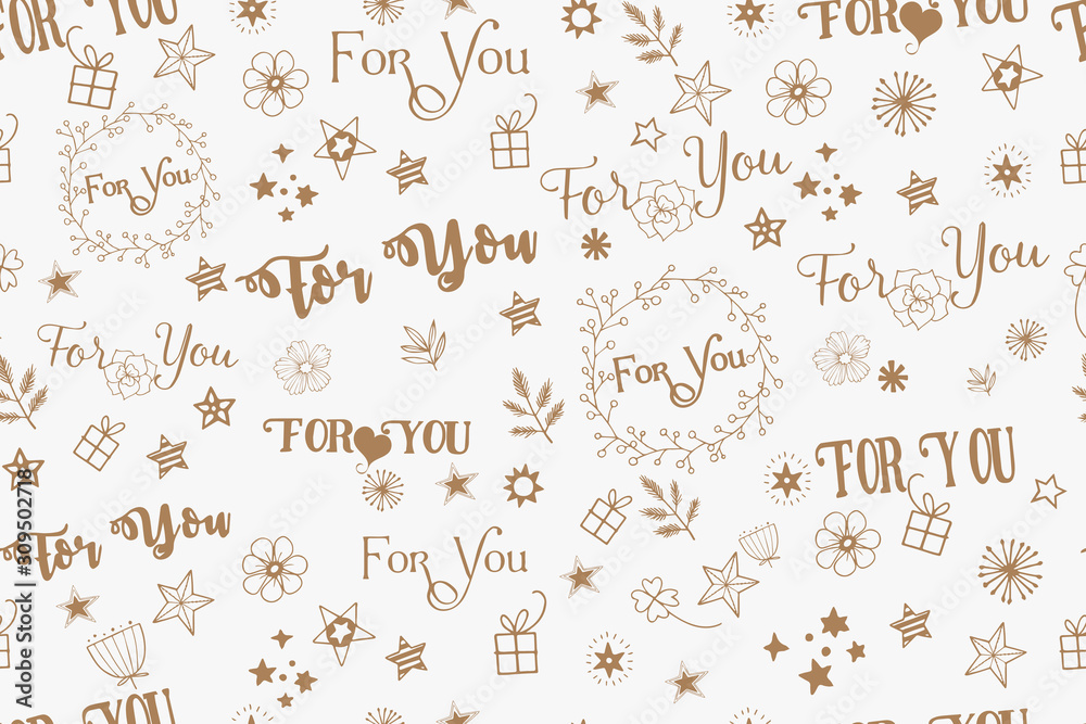Vector seamless pattern for packaging, wrapping. lettering of the phrase 
