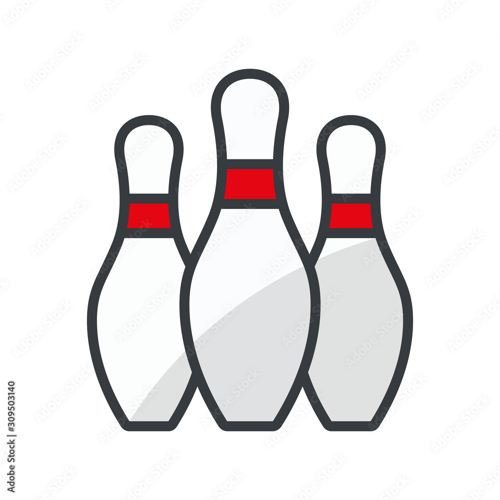 Bowling pin vector icon design templates Bowling pin vector icon design templates