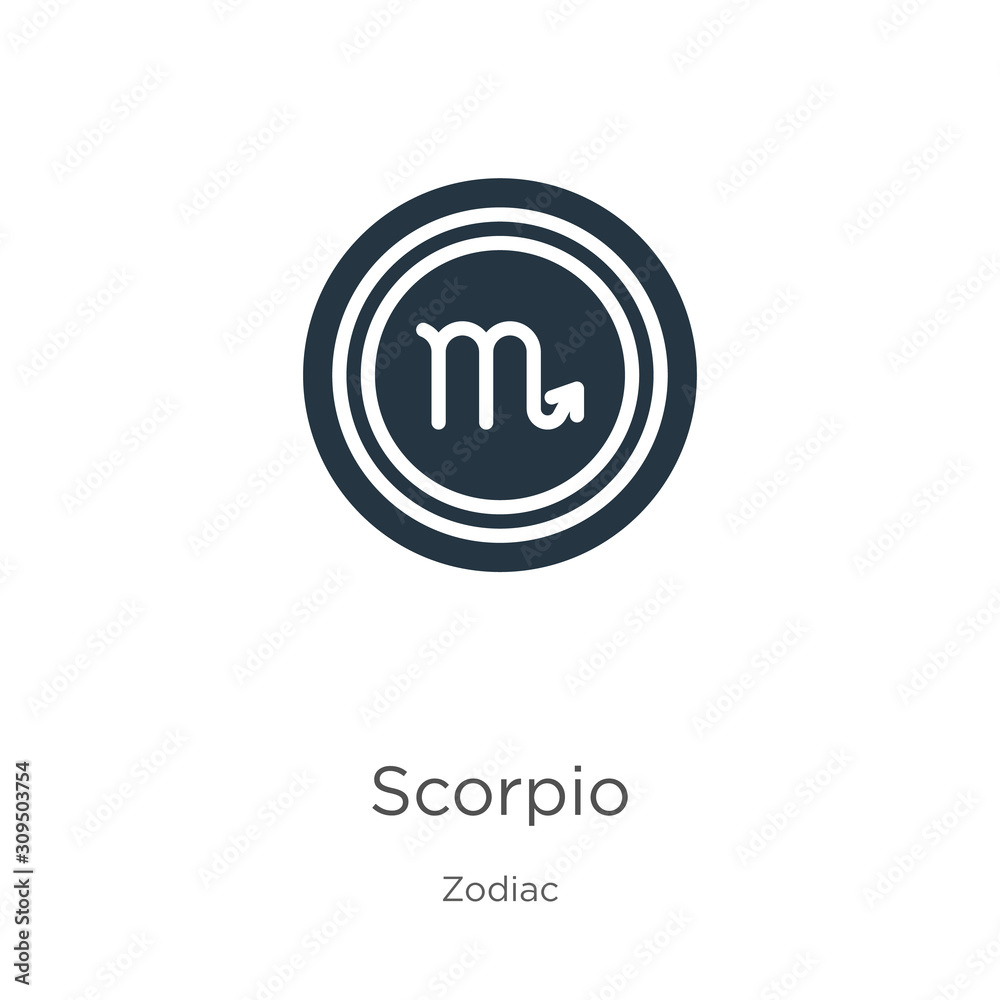 Scorpio icon vector. Trendy flat scorpio icon from zodiac collection isolated on white background. Vector illustration can be used for web and mobile graphic design, logo, eps10 Scorpio icon vector. Trendy flat scorpio icon from zodiac collection isolated on white background. Vector illustration can be used for web and mobile graphic design, logo, eps10