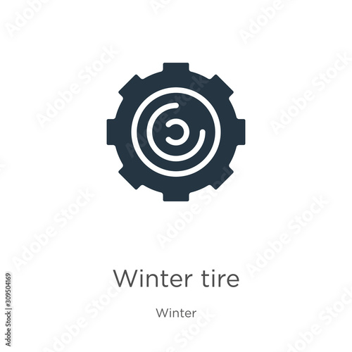 Winter tire icon vector. Trendy flat winter tire icon from winter collection isolated on white background. Vector illustration can be used for web and mobile graphic design, logo, eps10