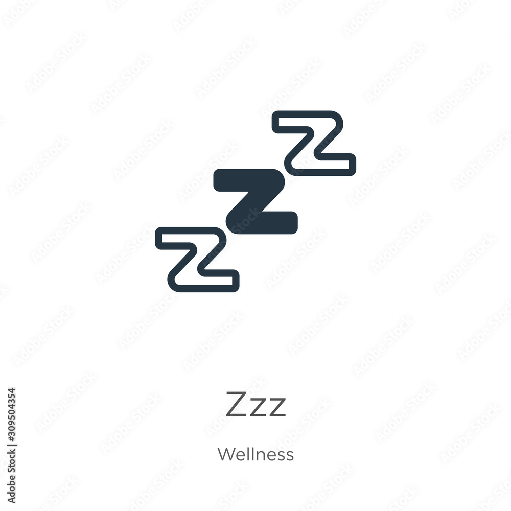 Zzz icon vector. Trendy flat zzz icon from wellness collection isolated on white background. Vector illustration can be used for web and mobile graphic design, logo, eps10 Zzz icon vector. Trendy flat zzz icon from wellness collection isolated on white background. Vector illustration can be used for web and mobile graphic design, logo, eps10
