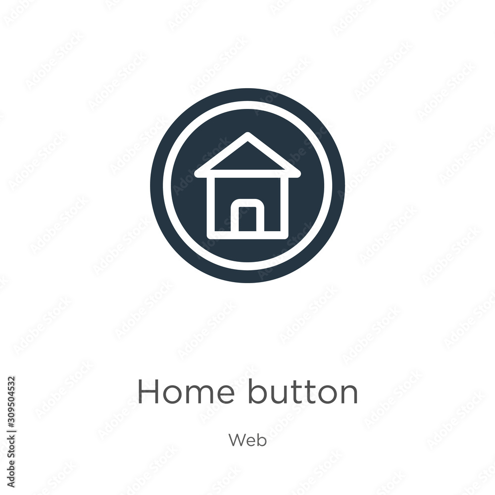 Home button icon vector. Trendy flat home button icon from web collection isolated on white background. Vector illustration can be used for web and mobile graphic design, logo, eps10 Home button icon vector. Trendy flat home button icon from web collection isolated on white background. Vector illustration can be used for web and mobile graphic design, logo, eps10