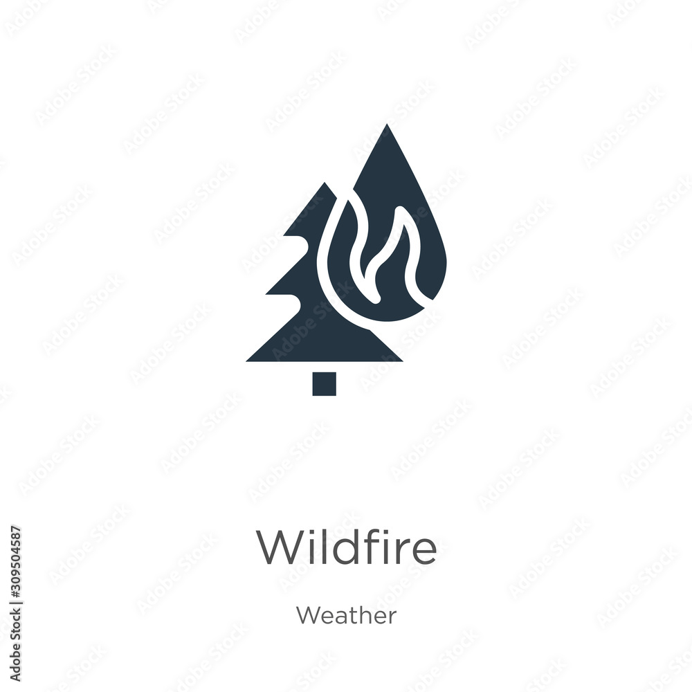 Fototapeta premium Wildfire icon vector. Trendy flat wildfire icon from weather collection isolated on white background. Vector illustration can be used for web and mobile graphic design, logo, eps10