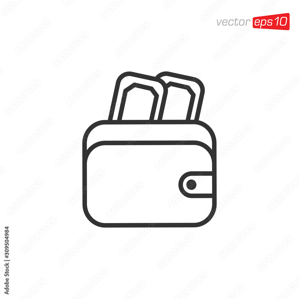 Fototapeta premium Wallet Icon Design Vector Template