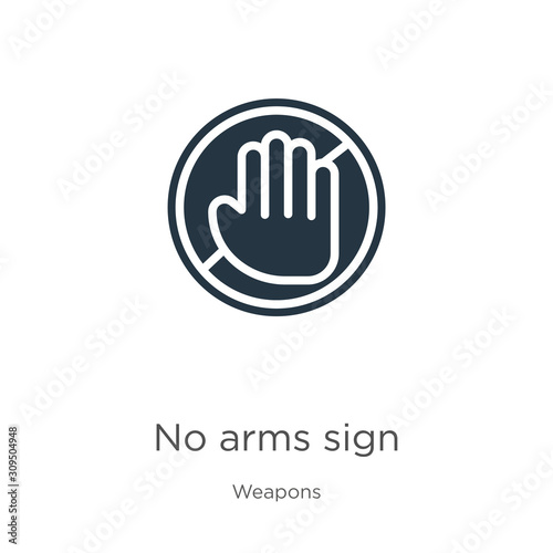 No arms sign icon vector. Trendy flat no arms sign icon from weapons collection isolated on white background. Vector illustration can be used for web and mobile graphic design, logo, eps10 © Premium Art