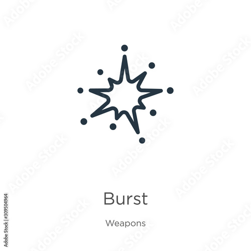 Burst icon vector. Trendy flat burst icon from weapons collection isolated on white background. Vector illustration can be used for web and mobile graphic design, logo, eps10