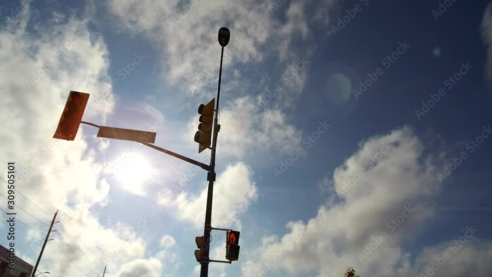 Beautiful Sunny Day White Clouds Moving Fast Street View Driving By Buildings Beautiful Sunny Day White Clouds Moving Fast Street View Driving By Buildings
