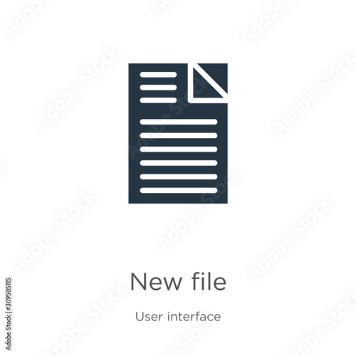 New file icon vector. Trendy flat new file icon from user interface collection isolated on white background. Vector illustration can be used for web and mobile graphic design, logo, eps10 © Premium Art