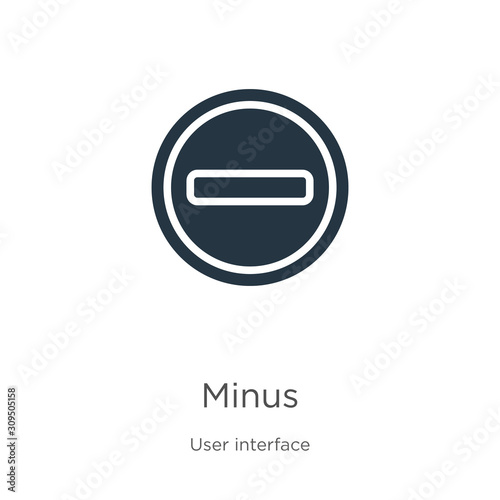 Minus icon vector. Trendy flat minus icon from user interface collection isolated on white background. Vector illustration can be used for web and mobile graphic design  logo  eps10
