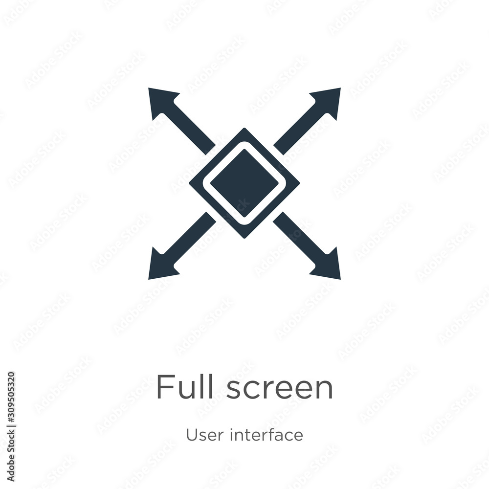 Full screen icon vector. Trendy flat full screen icon from user interface collection isolated on white background. Vector illustration can be used for web and mobile graphic design, logo, eps10 Full screen icon vector. Trendy flat full screen icon from user interface collection isolated on white background. Vector illustration can be used for web and mobile graphic design, logo, eps10