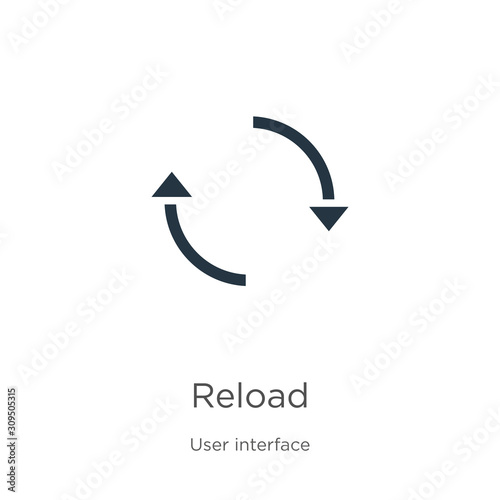Reload icon vector. Trendy flat reload icon from user interface collection isolated on white background. Vector illustration can be used for web and mobile graphic design, logo, eps10