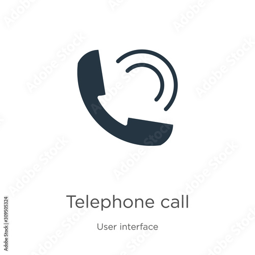 Telephone call icon vector. Trendy flat telephone call icon from user interface collection isolated on white background. Vector illustration can be used for web and mobile graphic design, logo, eps10