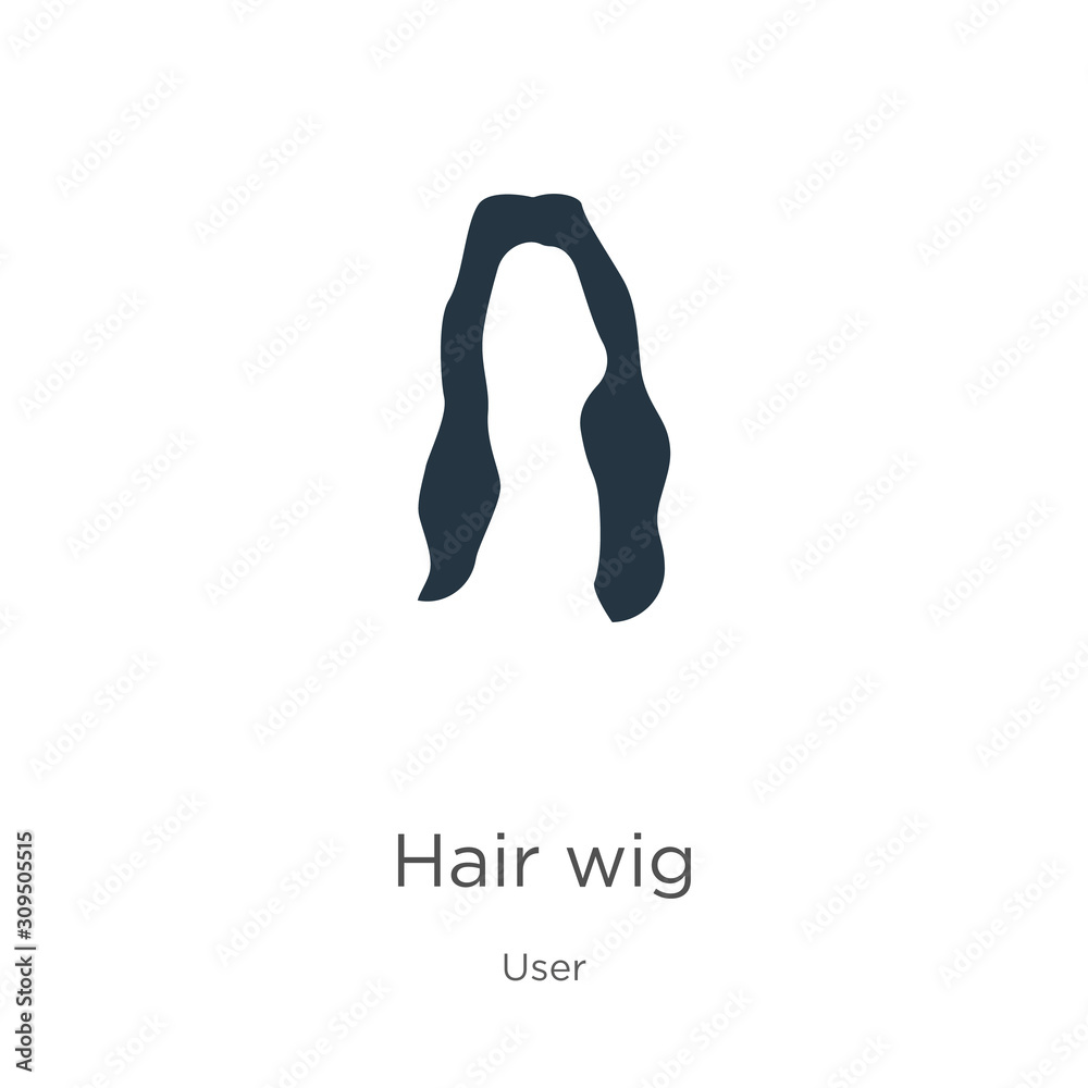 Hair wig icon vector. Trendy flat hair wig icon from user collection isolated on white background. Vector illustration can be used for web and mobile graphic design, logo, eps10 Hair wig icon vector. Trendy flat hair wig icon from user collection isolated on white background. Vector illustration can be used for web and mobile graphic design, logo, eps10