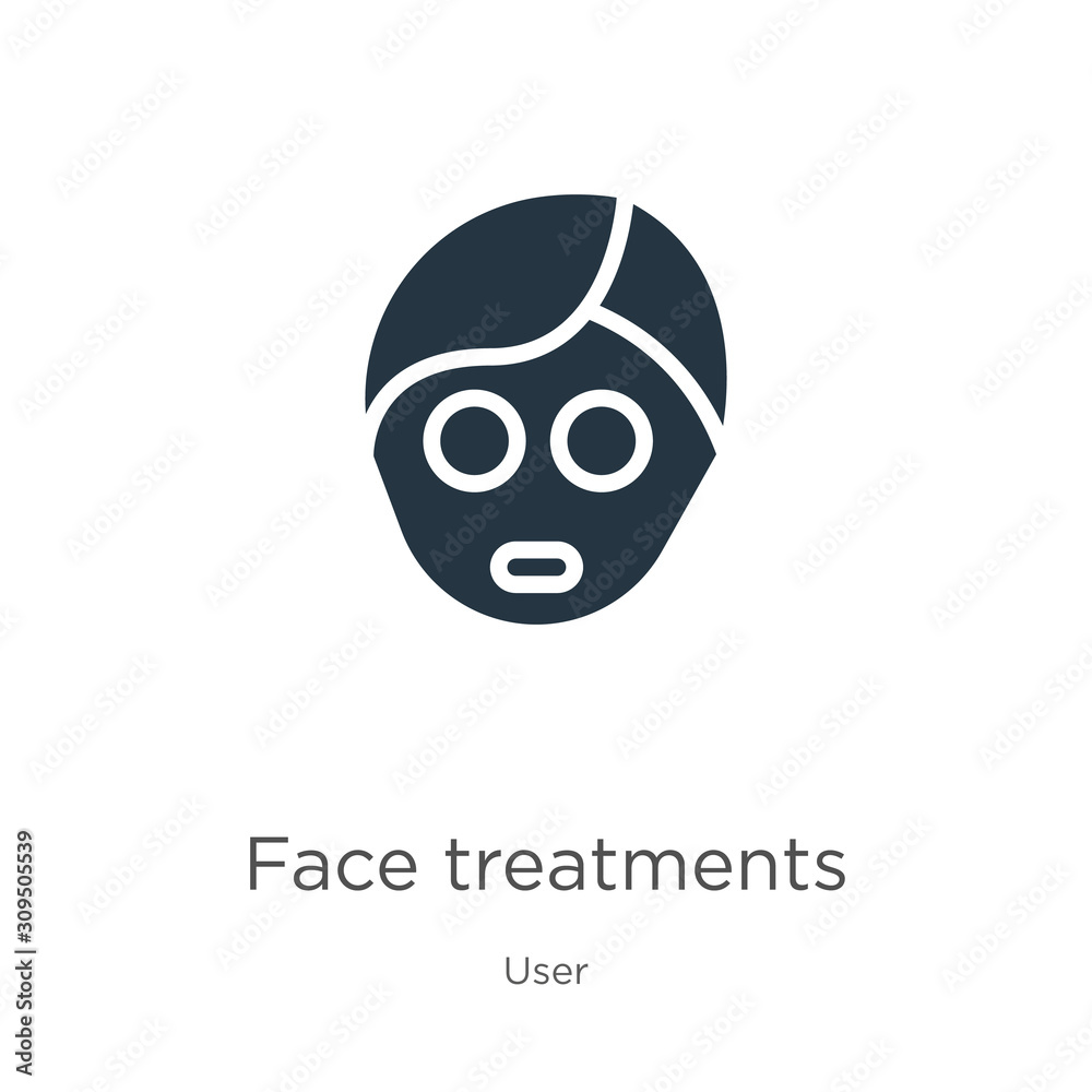 Face treatments icon vector. Trendy flat face treatments icon from user collection isolated on white background. Vector illustration can be used for web and mobile graphic design, logo, eps10