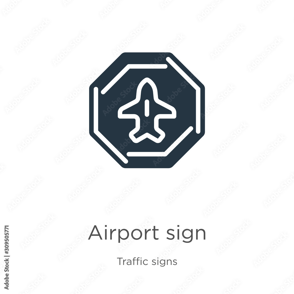 Airport sign icon vector. Trendy flat airport sign icon from traffic signs collection isolated on white background. Vector illustration can be used for web and mobile graphic design, logo, eps10 Airport sign icon vector. Trendy flat airport sign icon from traffic signs collection isolated on white background. Vector illustration can be used for web and mobile graphic design, logo, eps10