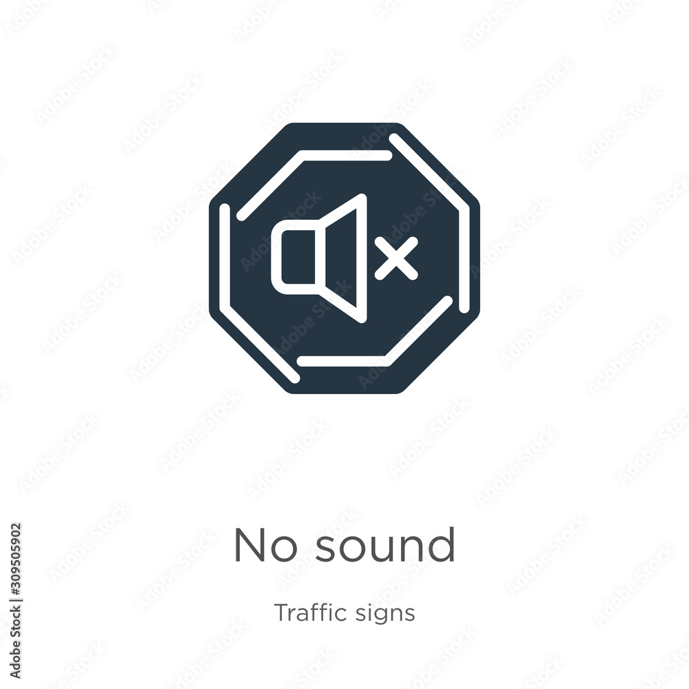 No sound icon vector. Trendy flat no sound icon from traffic signs collection isolated on white background. Vector illustration can be used for web and mobile graphic design, logo, eps10