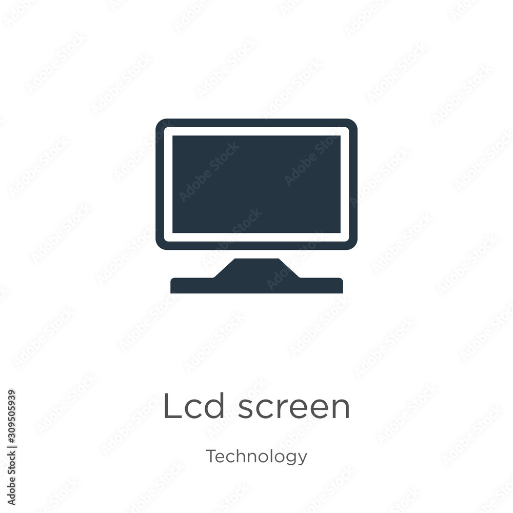 Lcd screen icon vector. Trendy flat lcd screen icon from technology collection isolated on white background. Vector illustration can be used for web and mobile graphic design, logo, eps10 Lcd screen icon vector. Trendy flat lcd screen icon from technology collection isolated on white background. Vector illustration can be used for web and mobile graphic design, logo, eps10