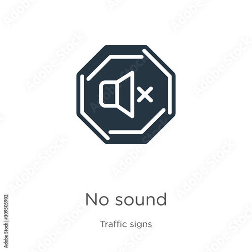 No sound icon vector. Trendy flat no sound icon from traffic signs collection isolated on white background. Vector illustration can be used for web and mobile graphic design, logo, eps10