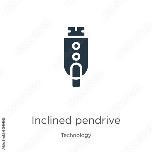 Inclined pendrive icon vector. Trendy flat inclined pendrive icon from technology collection isolated on white background. Vector illustration can be used for web and mobile graphic design, logo,