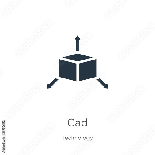 Cad icon vector. Trendy flat cad icon from technology collection isolated on white background. Vector illustration can be used for web and mobile graphic design, logo, eps10