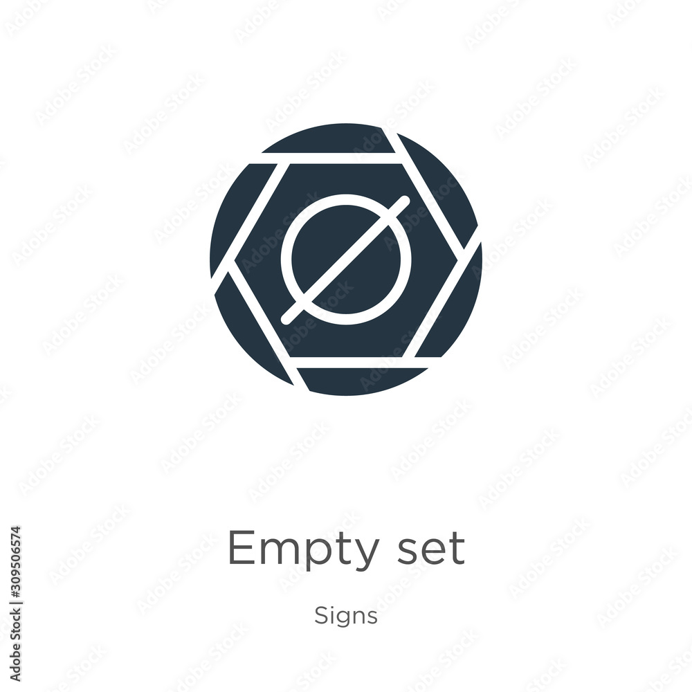 Fototapeta premium Empty set icon vector. Trendy flat empty set icon from signs collection isolated on white background. Vector illustration can be used for web and mobile graphic design, logo, eps10