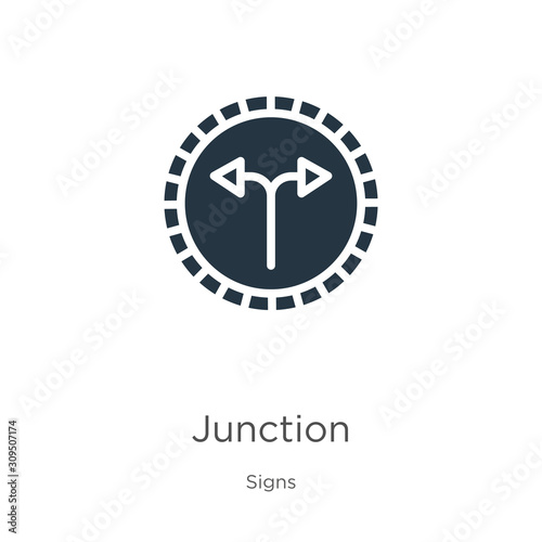Junction icon vector. Trendy flat junction icon from signs collection isolated on white background. Vector illustration can be used for web and mobile graphic design, logo, eps10