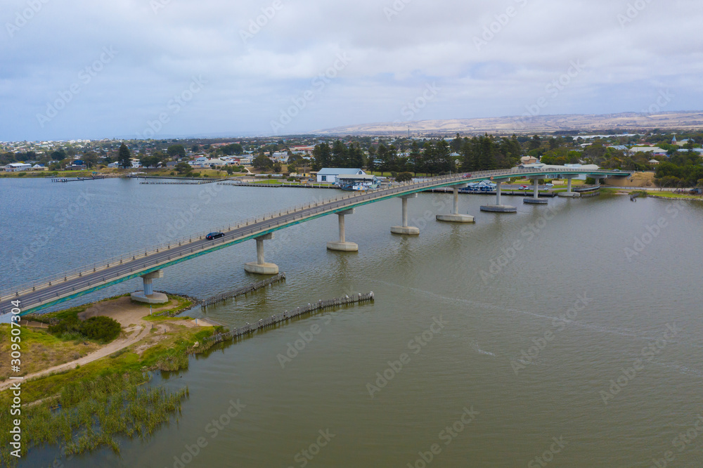 The Goolwa bridge south of Adelaide in South Australia