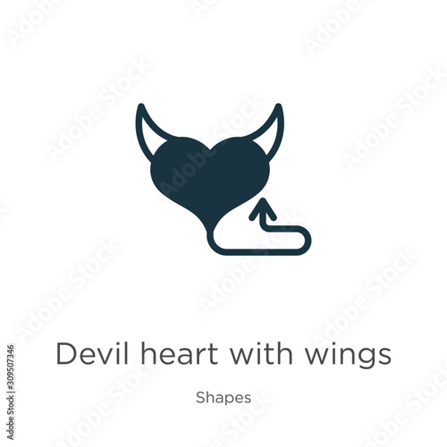 Devil heart with wings icon vector. Trendy flat devil heart with wings icon from shapes collection isolated on white background. Vector illustration can be used for web and mobile graphic design,