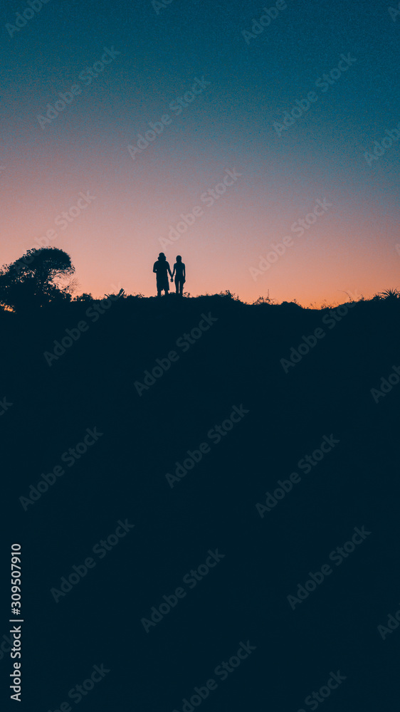 silhouette in sunset