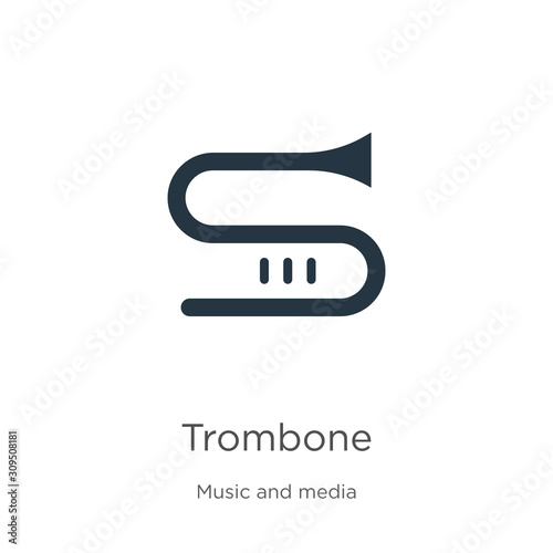 Trombone icon vector. Trendy flat trombone icon from music collection isolated on white background. Vector illustration can be used for web and mobile graphic design, logo, eps10