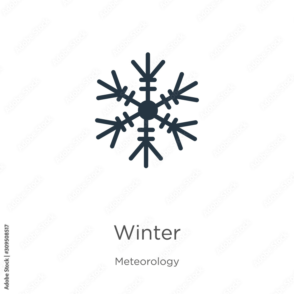 Winter icon vector. Trendy flat winter icon from meteorology collection isolated on white background. Vector illustration can be used for web and mobile graphic design, logo, eps10 Winter icon vector. Trendy flat winter icon from meteorology collection isolated on white background. Vector illustration can be used for web and mobile graphic design, logo, eps10