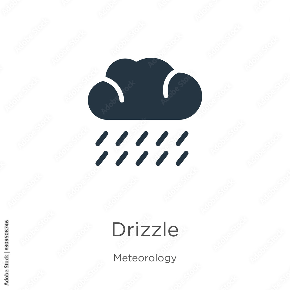 Drizzle icon vector. Trendy flat drizzle icon from meteorology collection isolated on white background. Vector illustration can be used for web and mobile graphic design, logo, eps10 Drizzle icon vector. Trendy flat drizzle icon from meteorology collection isolated on white background. Vector illustration can be used for web and mobile graphic design, logo, eps10