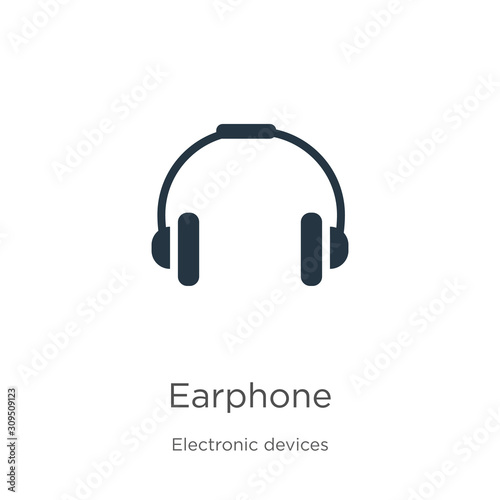 Earphone icon vector. Trendy flat earphone icon from electronic devices collection isolated on white background. Vector illustration can be used for web and mobile graphic design, logo, eps10