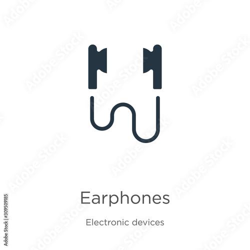 Earphones icon vector. Trendy flat earphones icon from electronic devices collection isolated on white background. Vector illustration can be used for web and mobile graphic design, logo, eps10